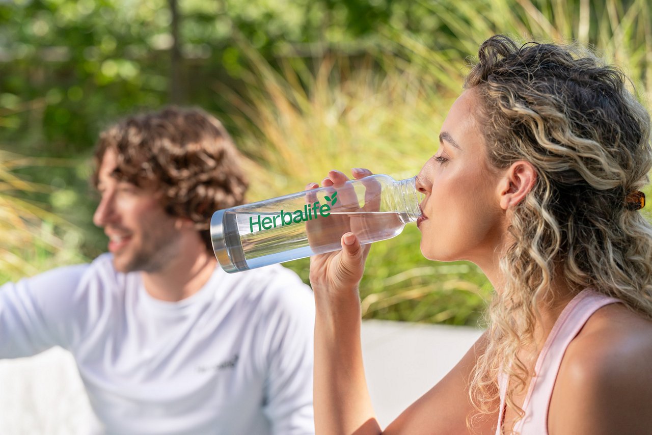 Woman drinking water